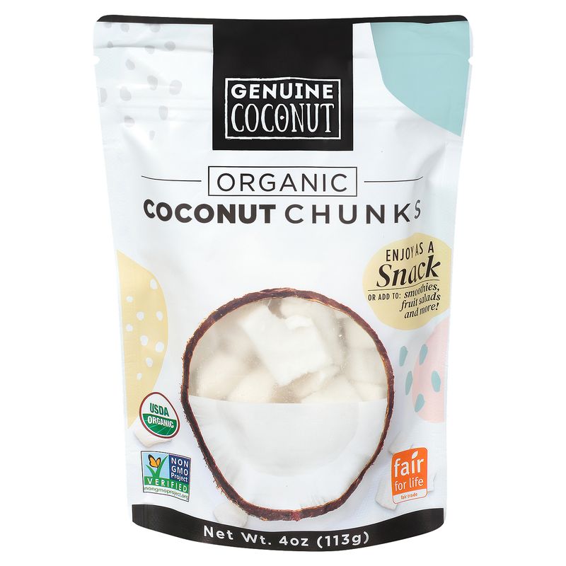 Genuine Coconut Organic Coconut Chunks, 4 oz bag