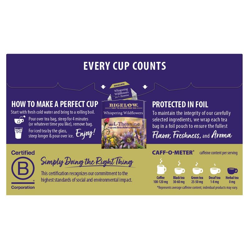 Bigelow Whispering Wildflowers Herbal Tea Bags, 18 count, 0.90 oz