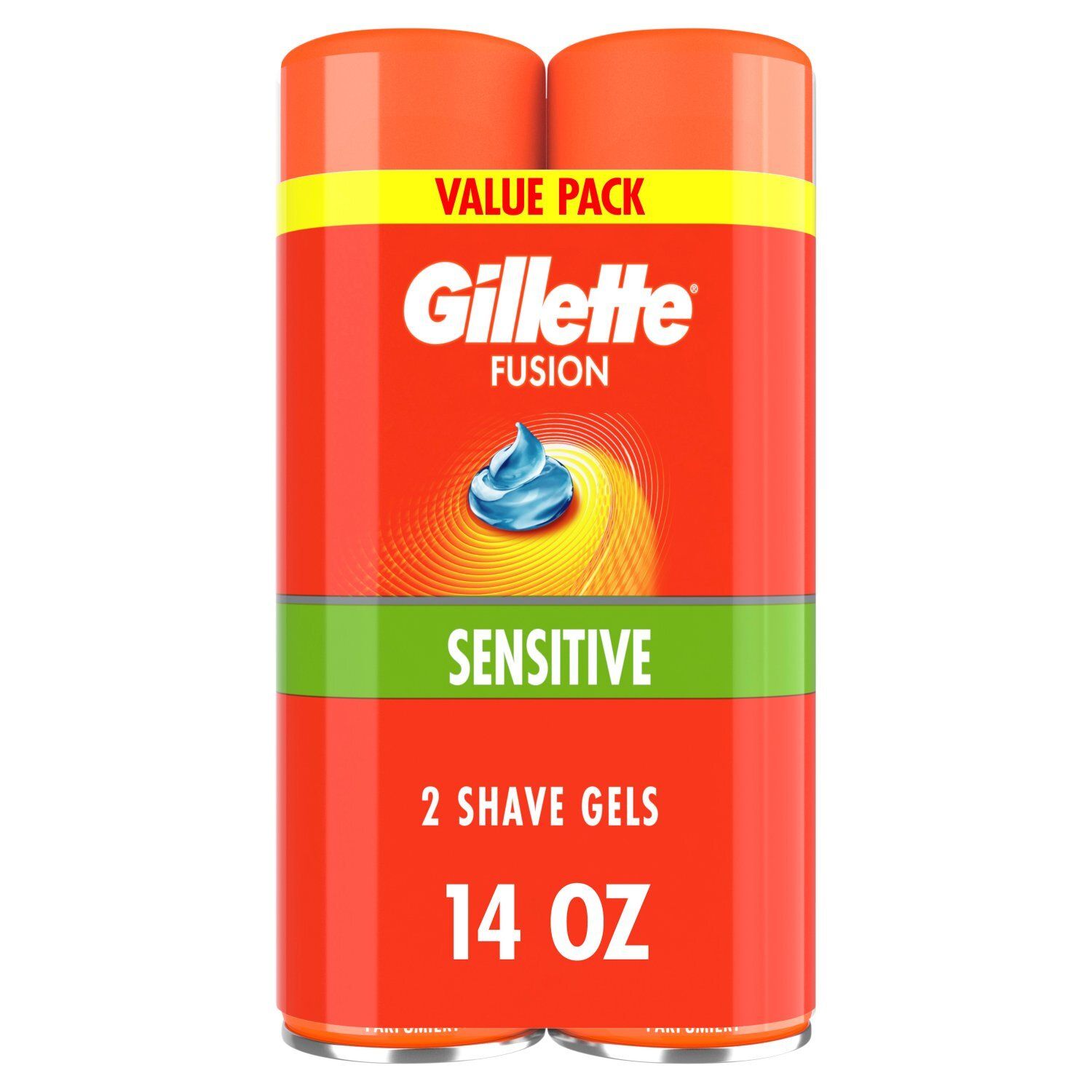 Gillette Fusion Sensitive Shave Gels Value Pack, 7 oz, 2 count