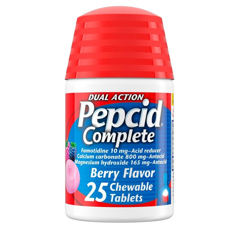 Pepcid Complete Dual Action Berry Flavor Chewable Tablets, 25 count