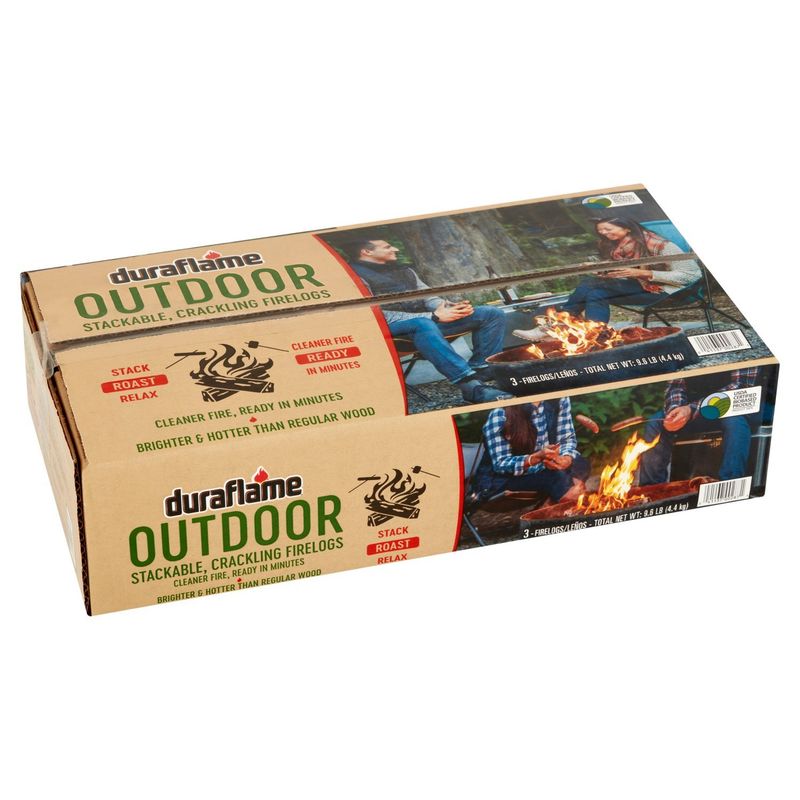 Duraflame Outdoor Stackable Crackling Firelogs, 3 count