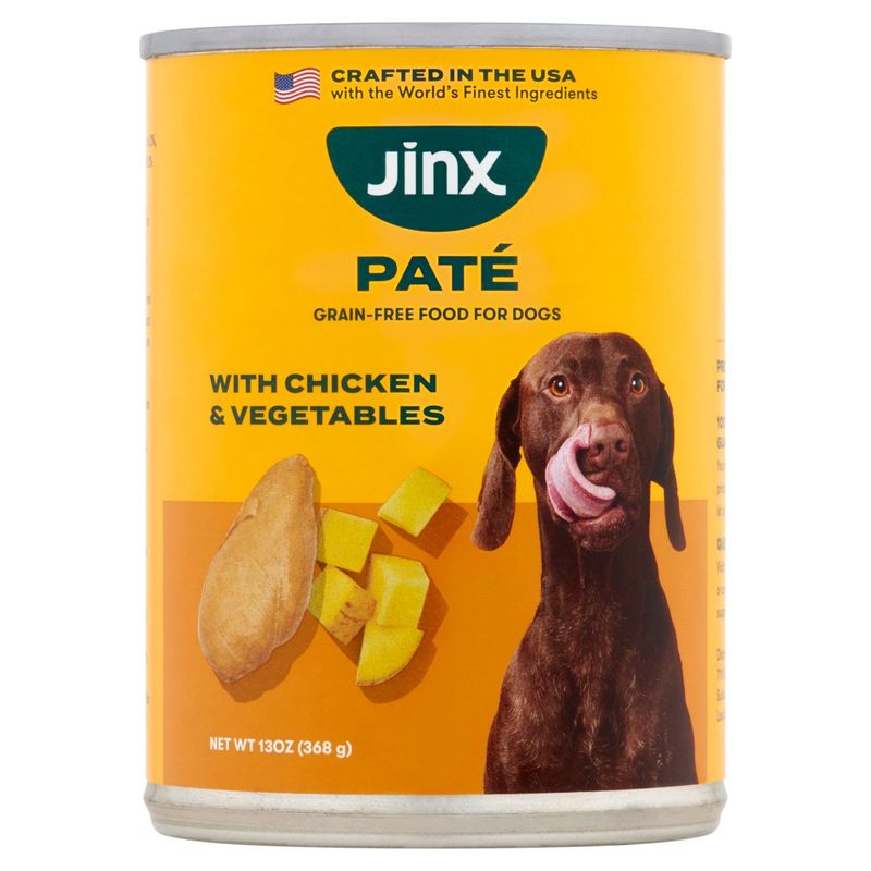 Jinx Paté Grain-Free Food for Dogs with Chicken &amp; Vegetables, 13 oz