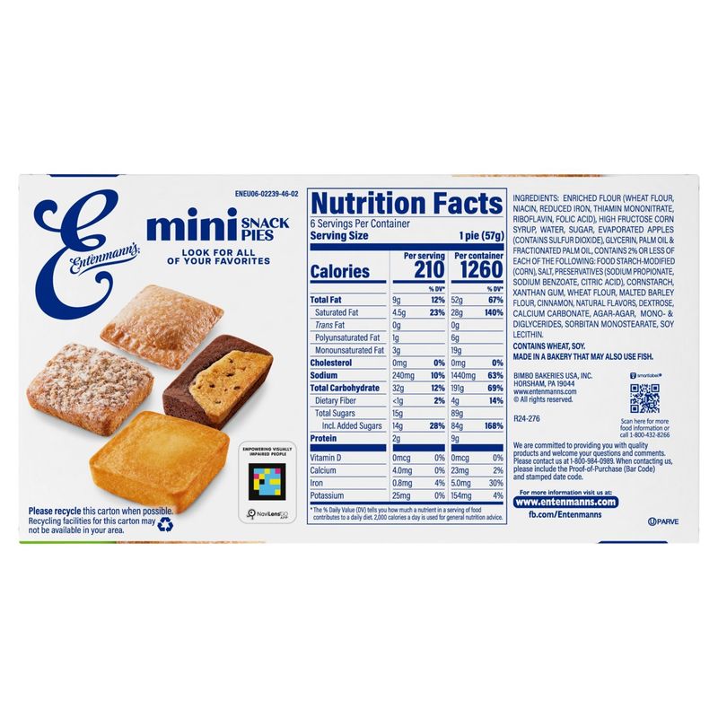 Entenmann's Mini Apple Snack Pies, 6 count, 12 oz
