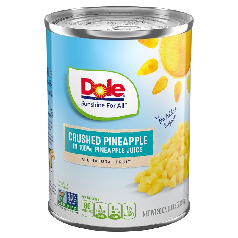 Dole Crushed Pineapple in 100% Pineapple Juice, 20 oz
