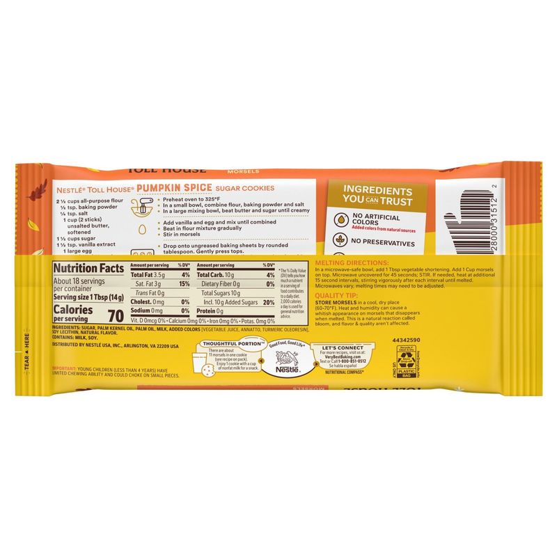 Nestlé Toll House Pumpkin Spice Morsels, 9 oz