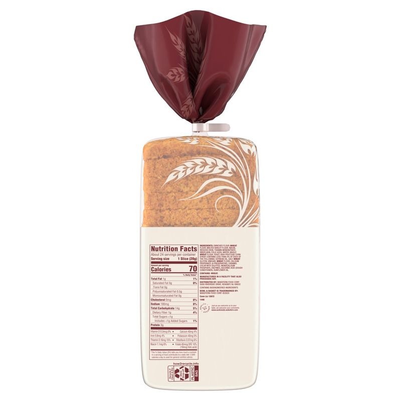 Bowl &amp; Basket Wheat Sliced Bread, 24 oz