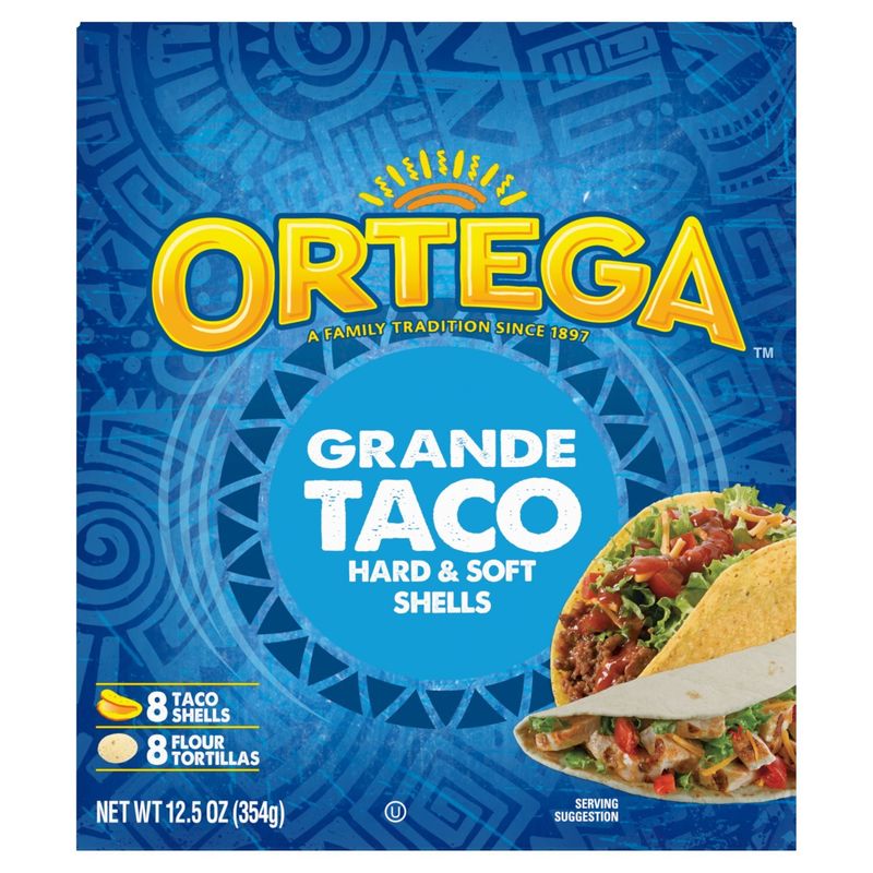 Ortega Grande Hard &amp; Soft Taco Shell and Tortilla, 16 count, 12.5 oz
