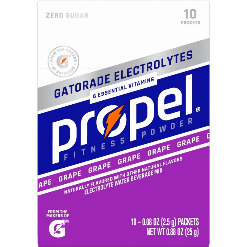 Propel Zero Sugar Electrolyte Water Beverage Mix Grape 0.08 Oz, 10 Count