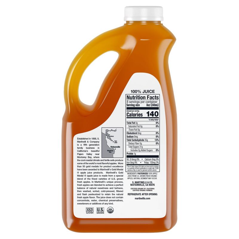 Martinelli's Gold Medal Organic Apple Juice, half gallon