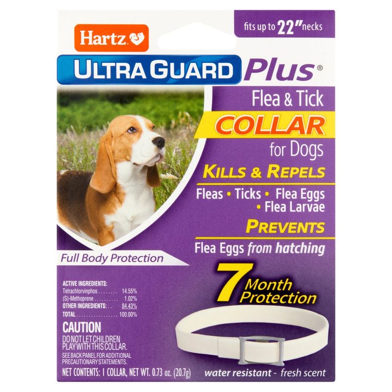 Hartz Ultra Guard Plus Fresh Scent 22" Flea &amp; Tick White Collar for Dogs, 1 count, 0.73 oz