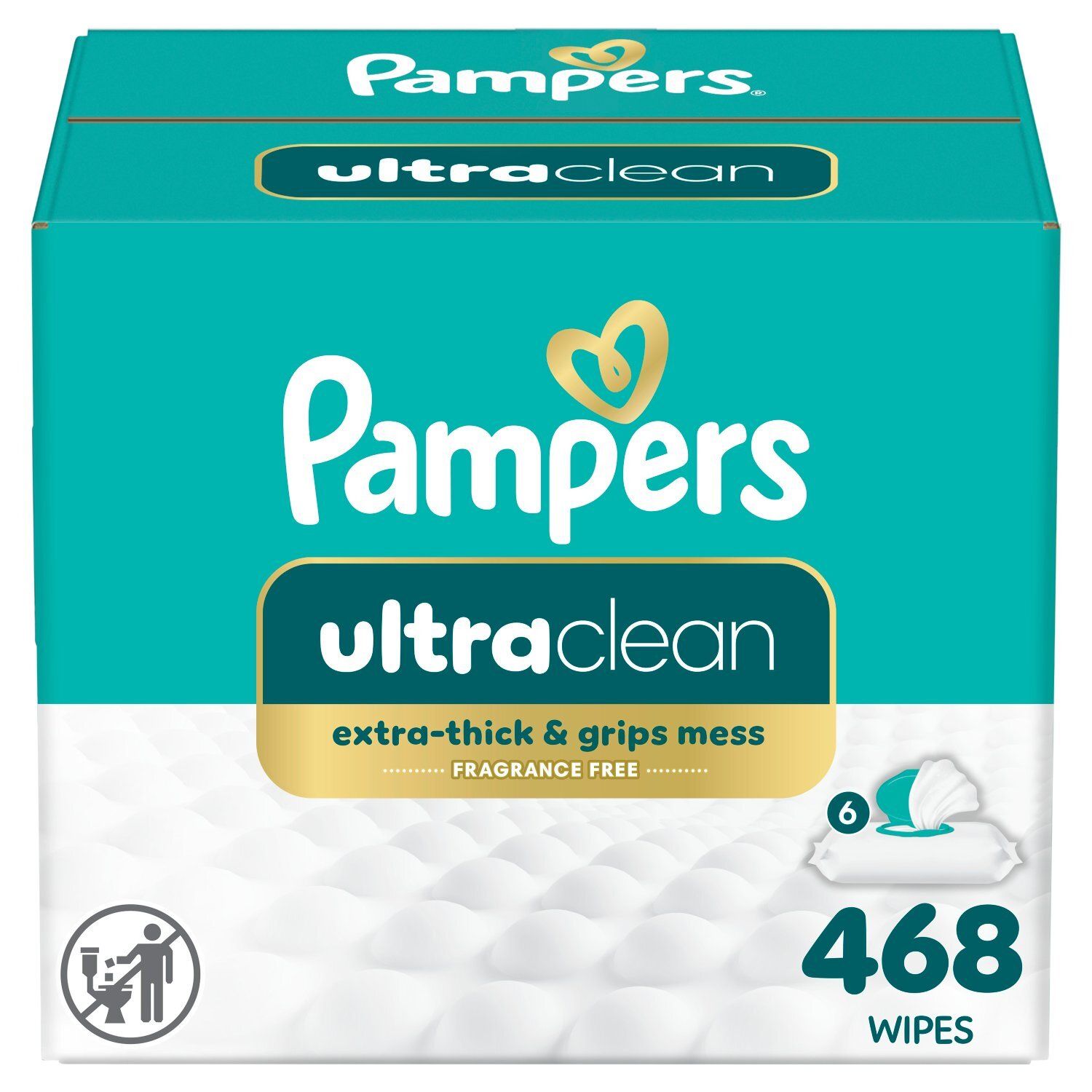 Pampers Ultraclean Fragrance Free Wipes, 468 count