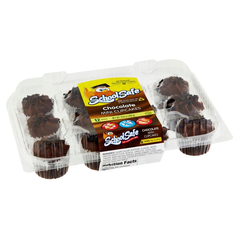 School Safe Chocolate Mini Cupcakes, 12 count, 10.6 oz