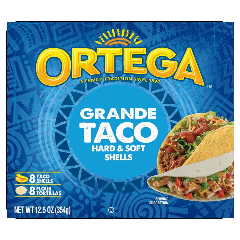 Ortega Grande Hard &amp; Soft Taco Shell and Tortilla, 16 count, 12.5 oz