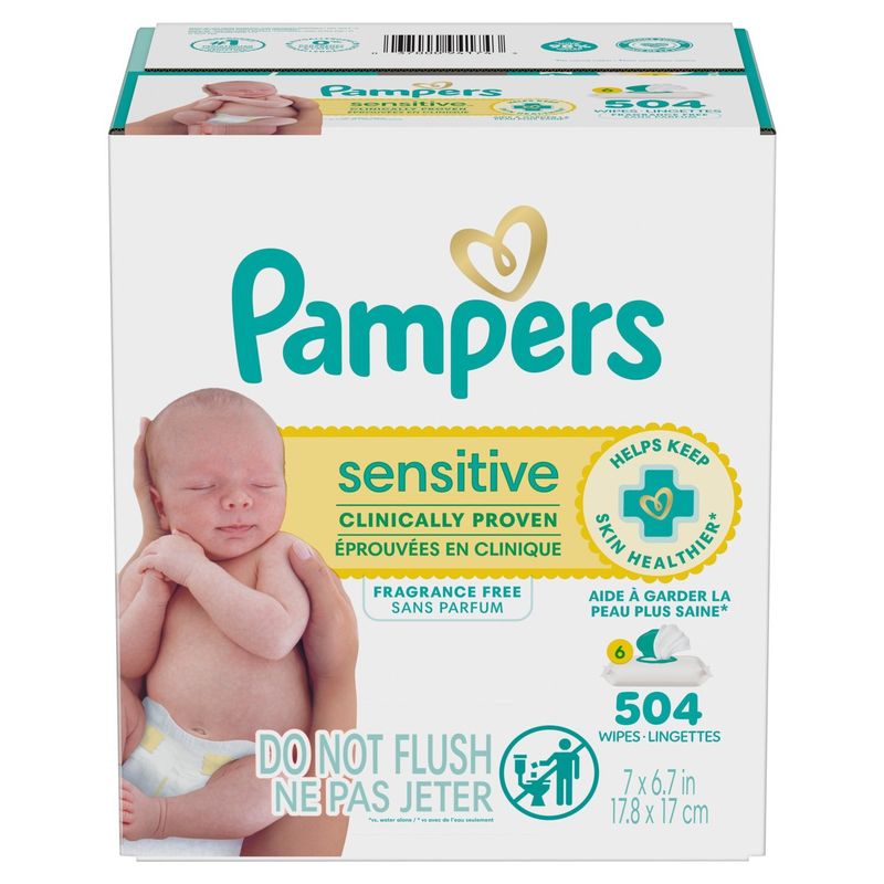 Pampers Sensitive Wipes, 504 count
