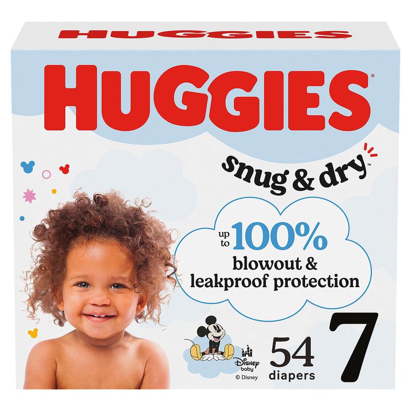 Huggies Snug &amp; Dry Diapers, Size 7, Over 41 lb, 54 count