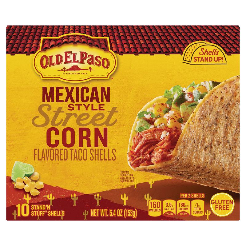 Old El Paso Mexican Style Street Corn Flavored Taco Shells, 10 count, 5.4 oz