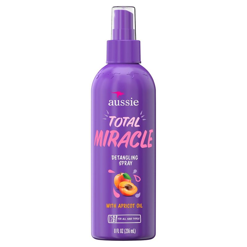 Aussie Total Miracle Hair Detangling Spray with Apricot Oil for All Hair Types, 8 fl oz