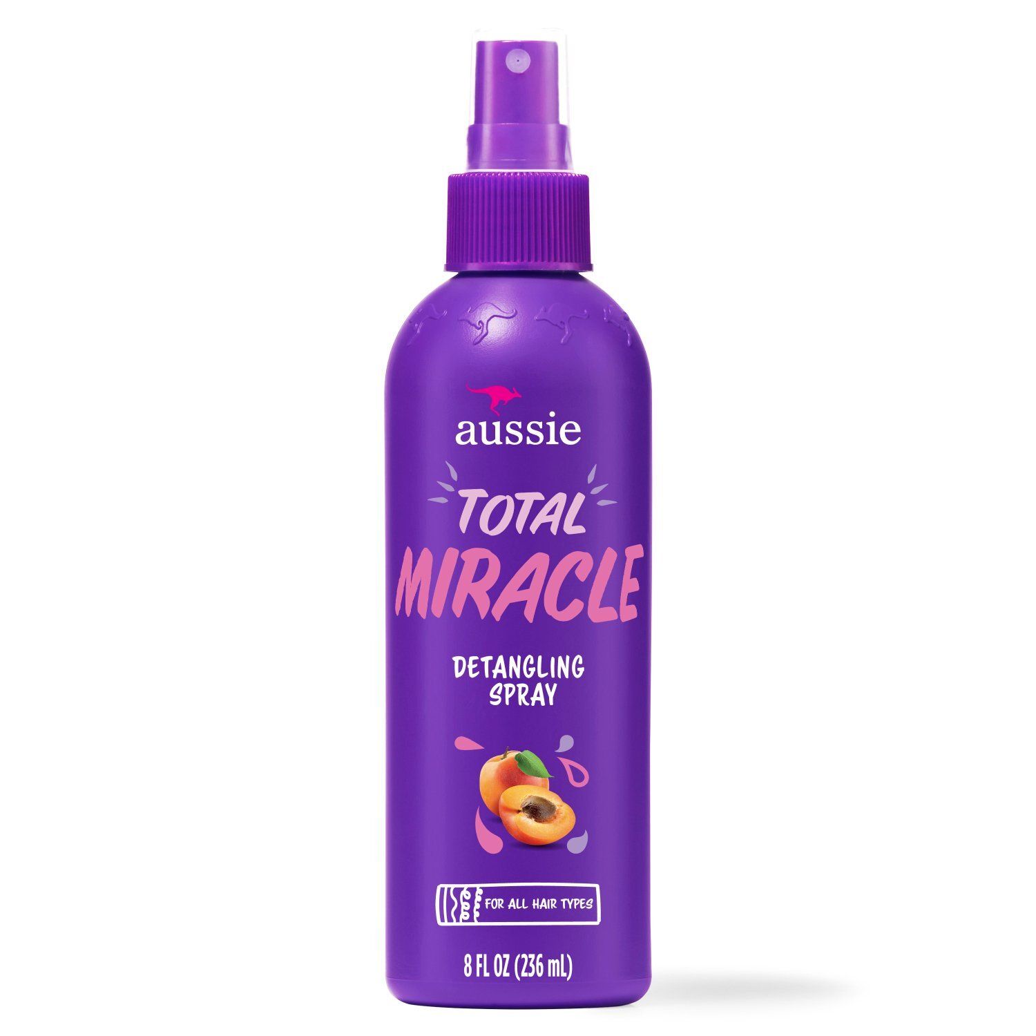 Aussie Total Miracle Hair Detangling Spray with Apricot Oil for All Hair Types, 8 fl oz