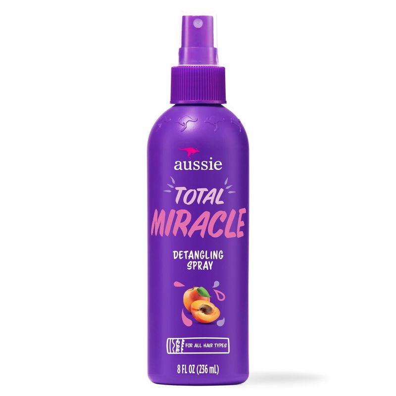 Aussie Total Miracle Hair Detangling Spray with Apricot Oil for All Hair Types, 8 fl oz