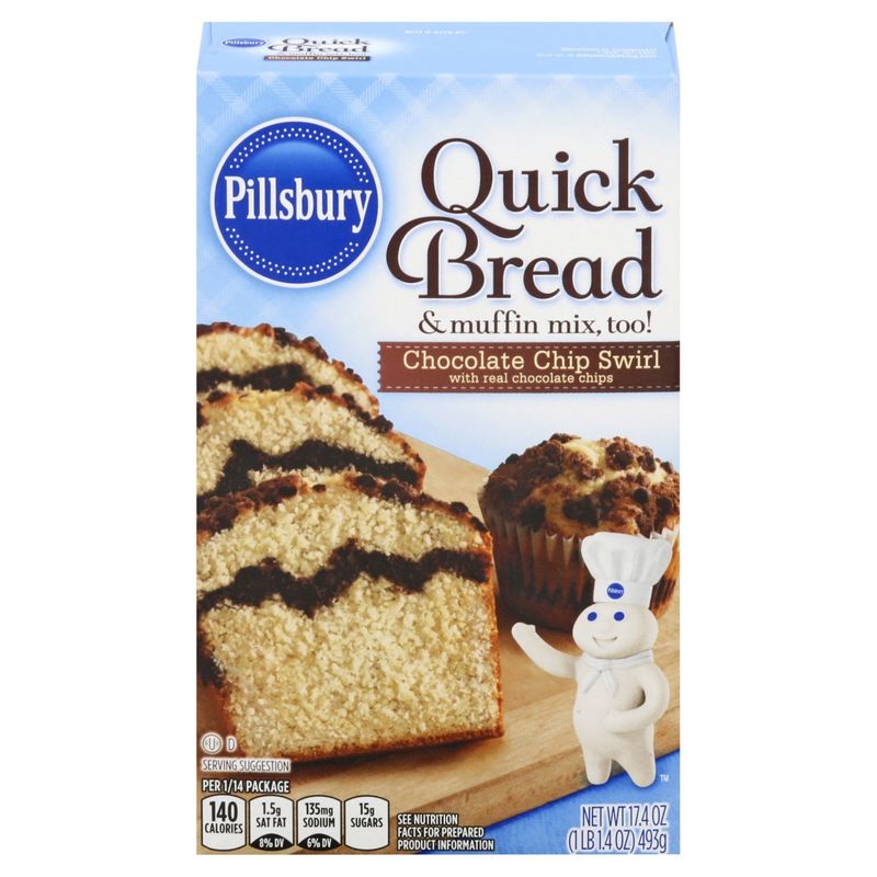 Pillsbury Chocolate Chip Swirl Quick Bread &amp; Muffin Mix, 17.4 oz