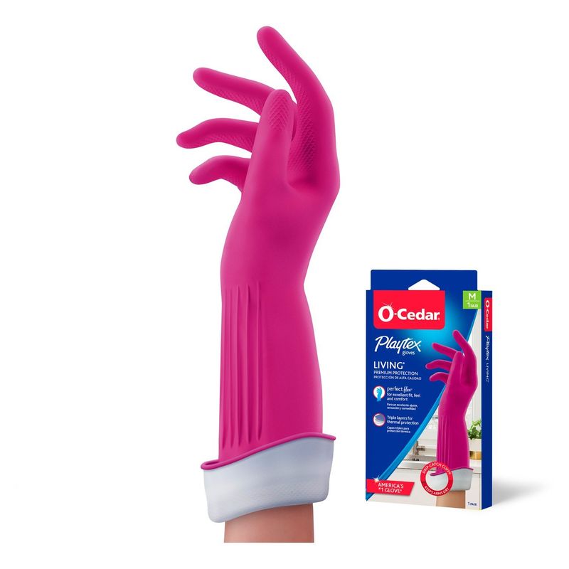 O-Cedar Playtex Living Premium Protection Gloves, M, 1 pair