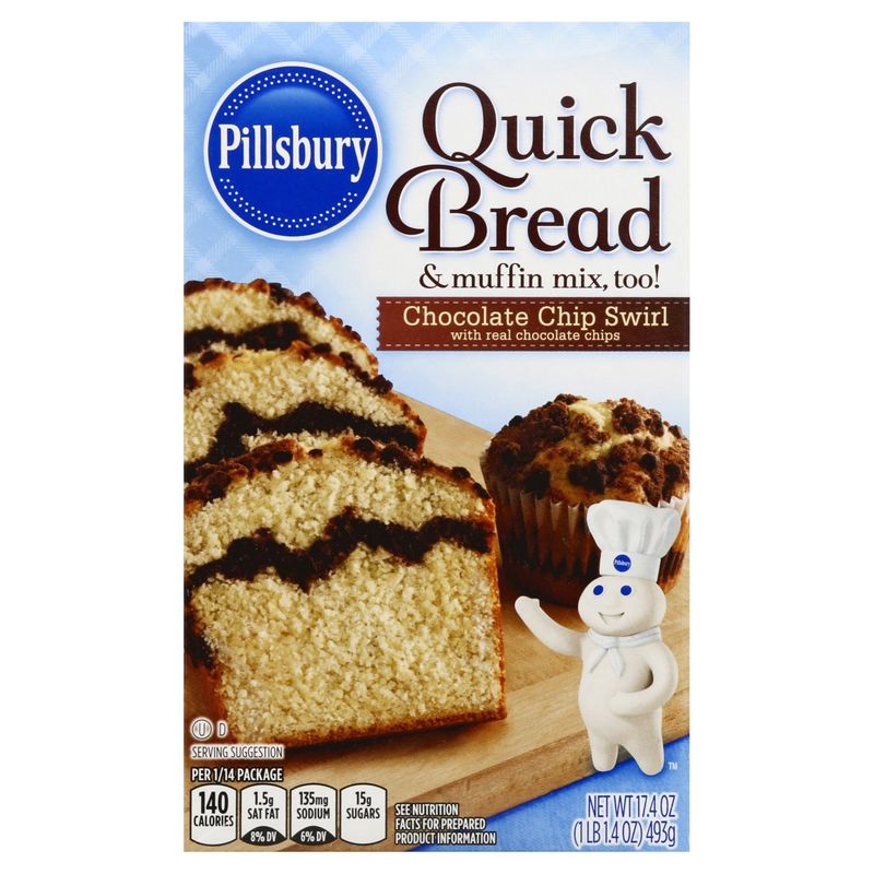 Pillsbury Chocolate Chip Swirl Quick Bread &amp; Muffin Mix, 17.4 oz