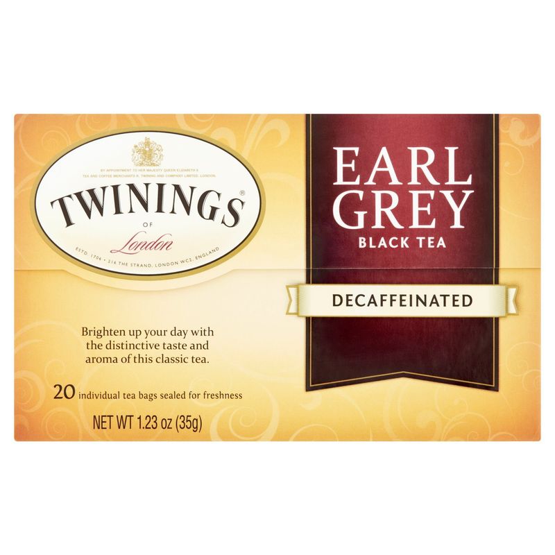 Twinings Decaffeinated Earl Grey Flavoured Black Tea Bags, 20 count, 1.23 oz