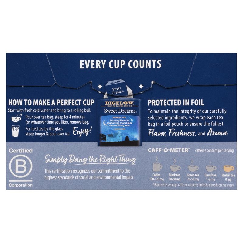Bigelow Sweet Dreams Herbal Tea Bags, 20 count, 1.09 oz