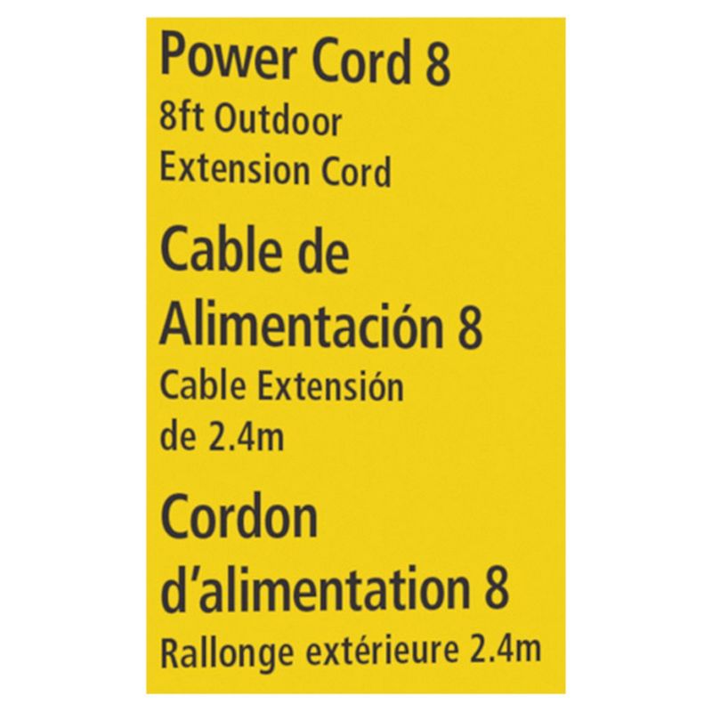Stanley Power Cord 8 Black 8ft Outdoor Extension Cord