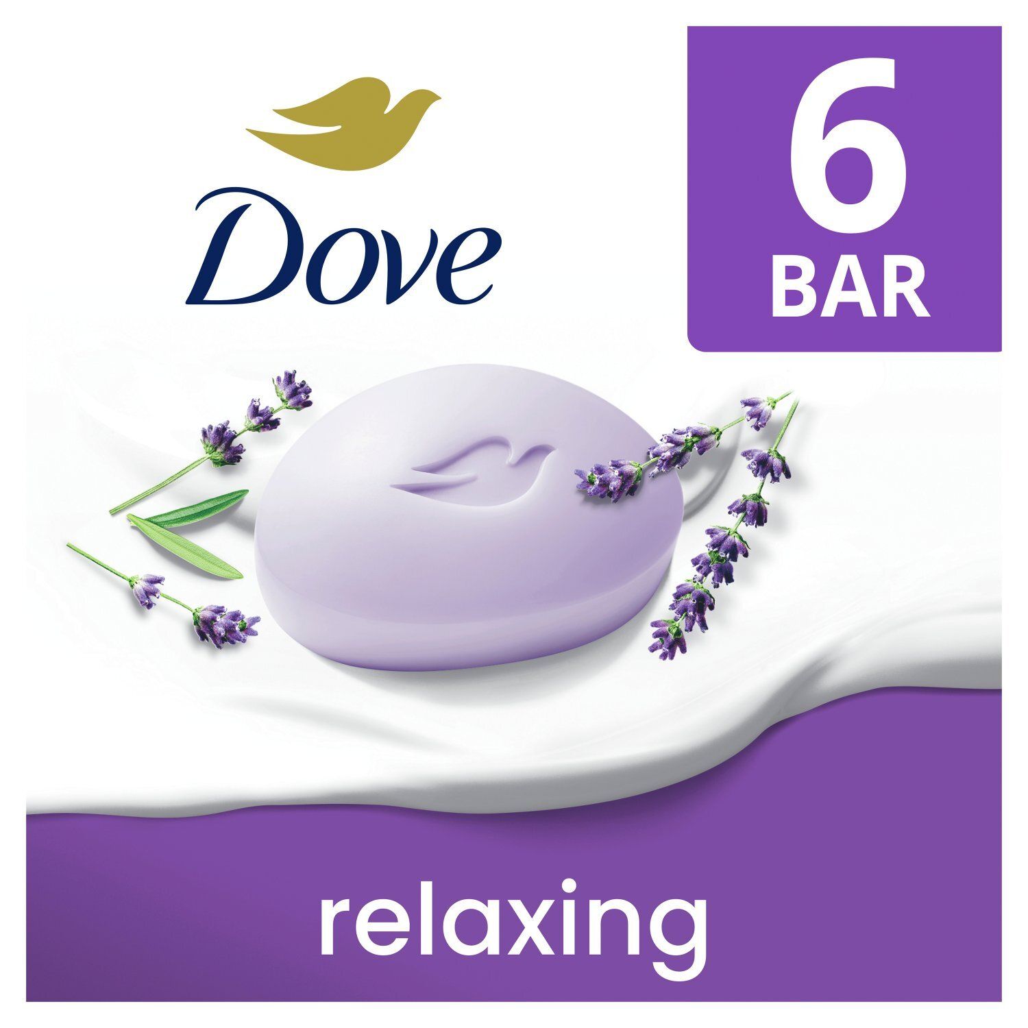 Dove Relaxing Beauty Bar with Lavender Oil &amp; Chamomile, 3.75 oz, 6 count