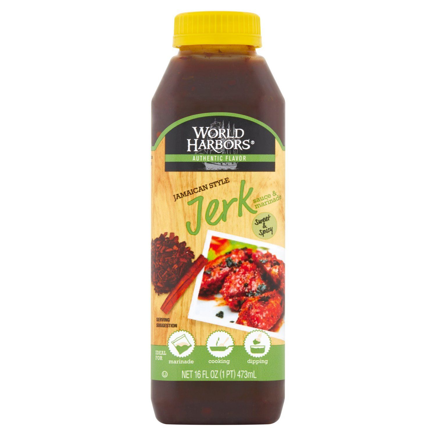 World Harbors Jamaican Style Jerk Sauce &amp; Marinade, 16 fl oz