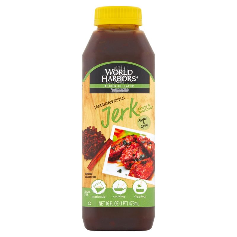 World Harbors Jamaican Style Jerk Sauce &amp; Marinade, 16 fl oz