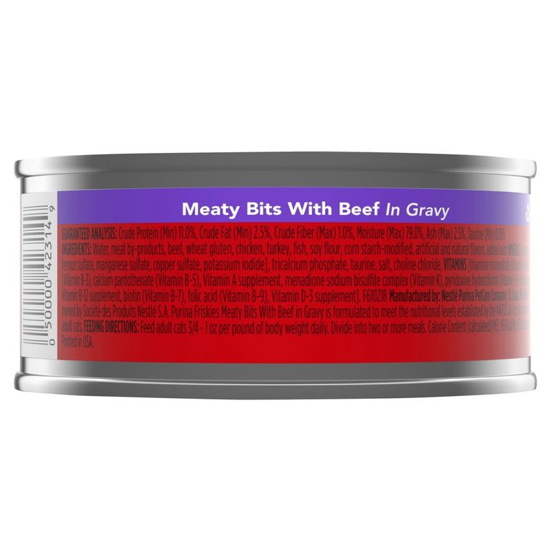 Purina Friskies Meaty Bits with Beef in Gravy Cat Food, 5.5 oz