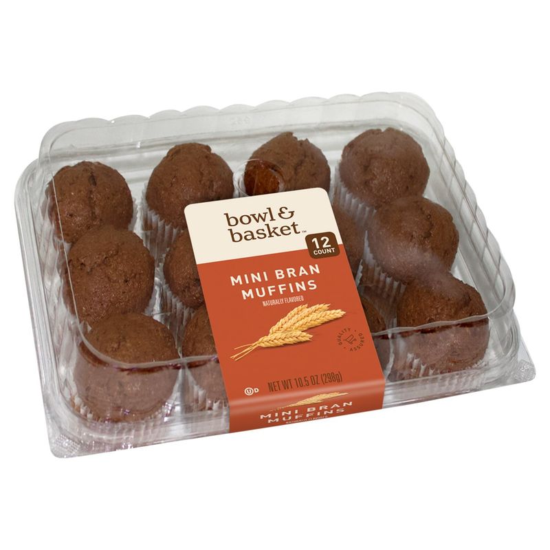 Bowl &amp; Basket Mini Bran Muffins, 12 count, 10.5 oz