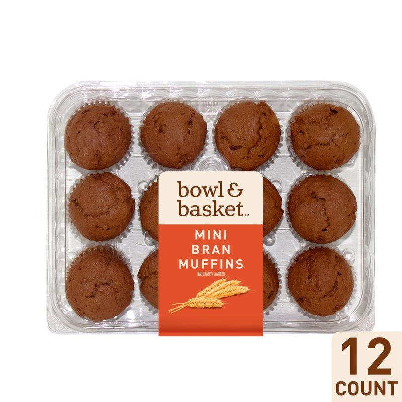 Bowl &amp; Basket Mini Bran Muffins, 12 count, 10.5 oz