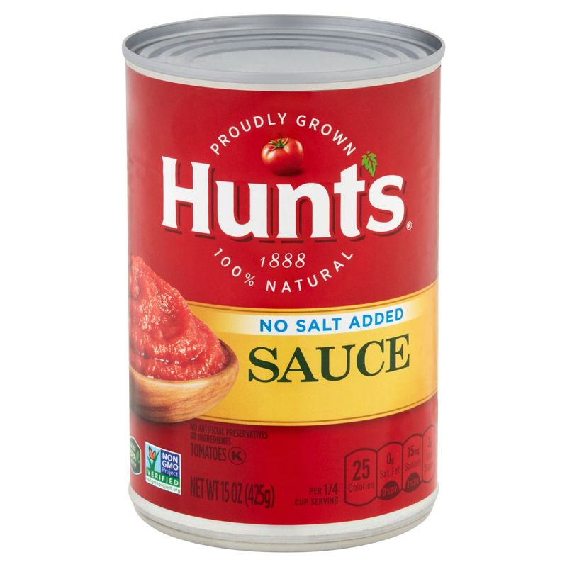 Hunt's No Salt Added Tomato Sauce, 15 oz