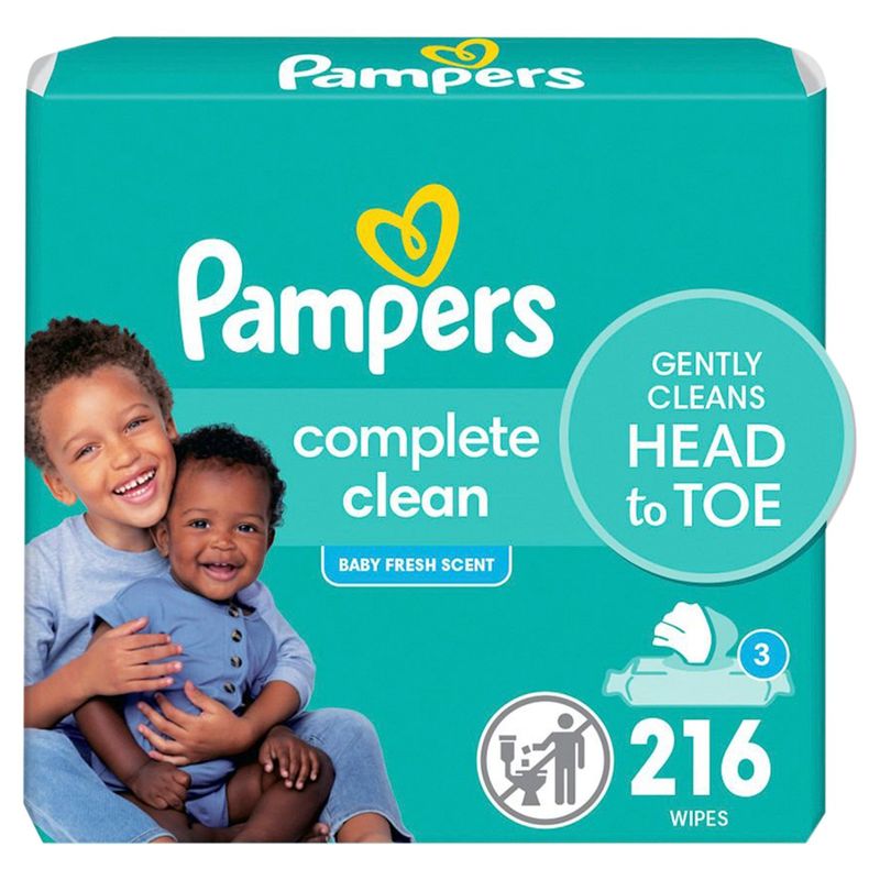 Pampers Complete Clean Baby Fresh Scent Wipes, 216 count