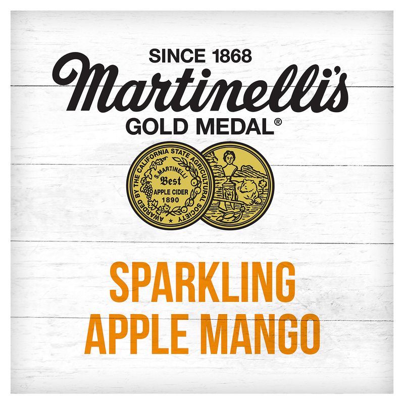 Martinelli's Gold Medal Sparkling Apple Mango Juice, 8.4 fl oz, 4 count
