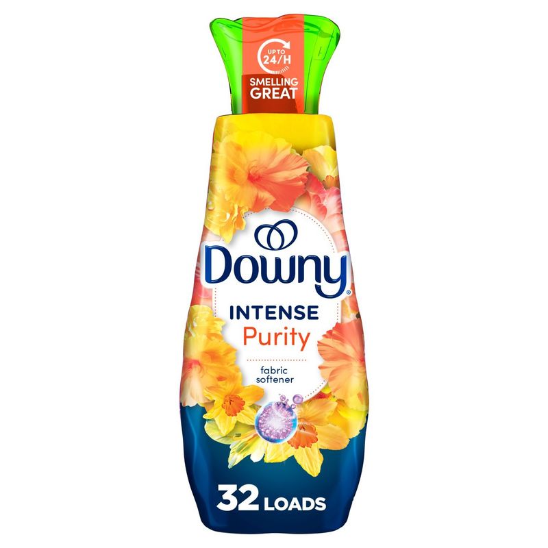 Downy Intense Fabric Softener Liquid, Purity Scent, 24 FL OZ, 32 loads, In-Wash Liquid Fabric Softe