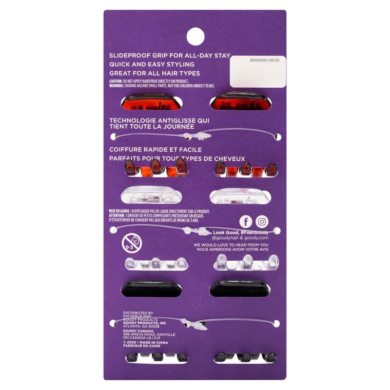Goody 6-On Claw Clips, 6 count