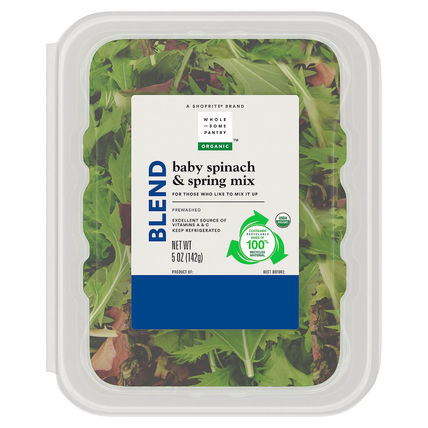 Wholesome Pantry Organic Blend Baby Spinach &amp; Spring Mix, 5 oz