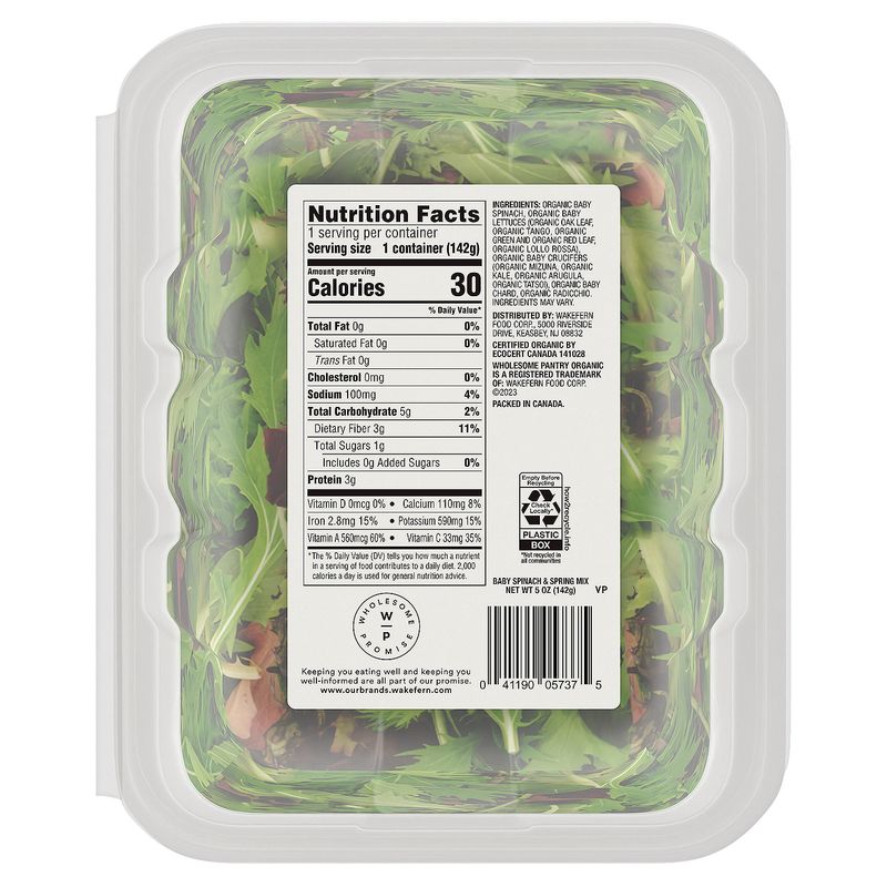 Wholesome Pantry Organic Blend Baby Spinach &amp; Spring Mix, 5 oz