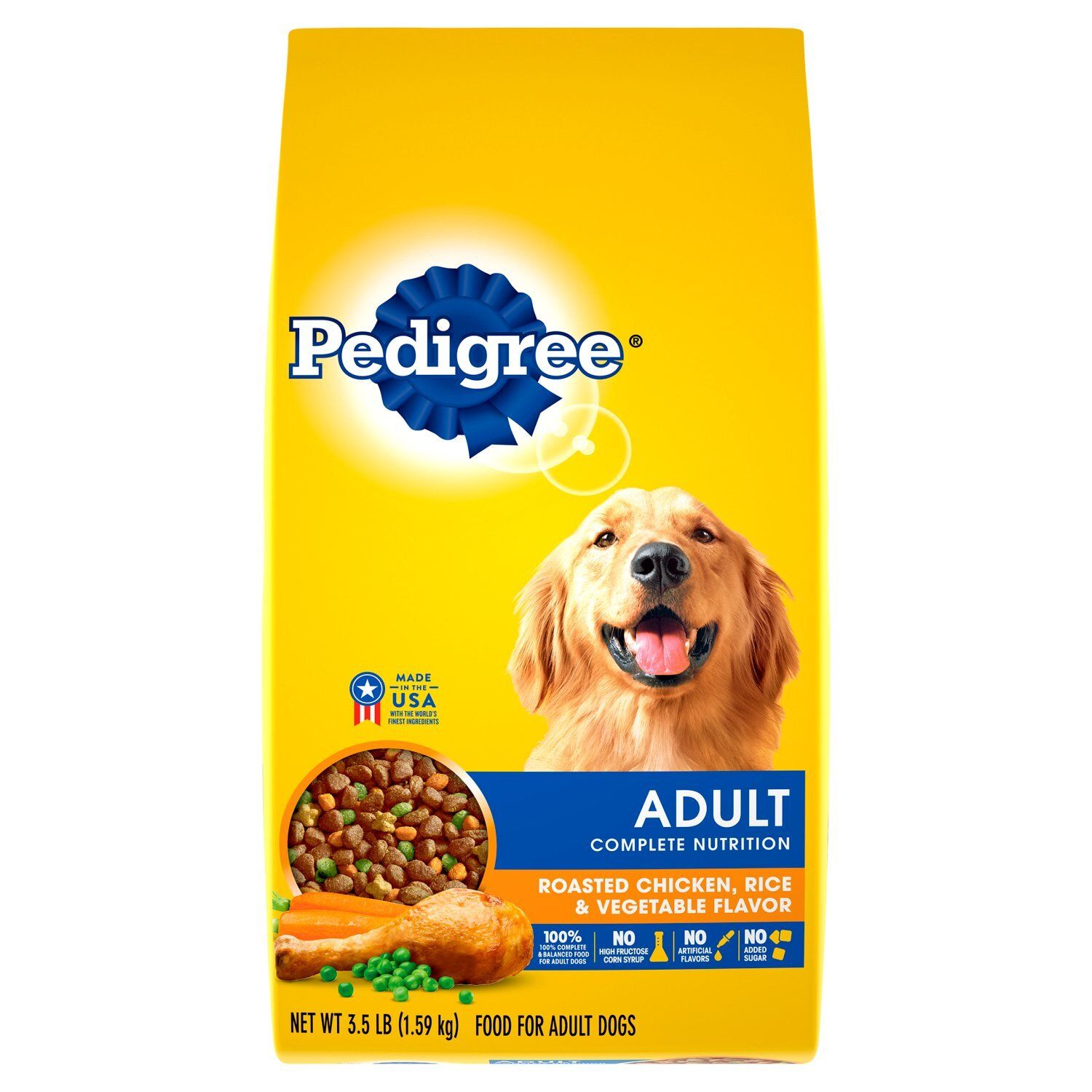 PEDIGREE Complete Nutrition Adult Dry Dog Food Roasted Chicken, Rice &amp; Veg Flavor Dog, 3.5 lb.