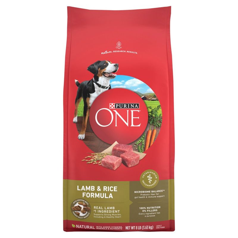Purina ONE SmartBlend Lamb &amp; Rice Formula Adult Dog Food, 8 lb