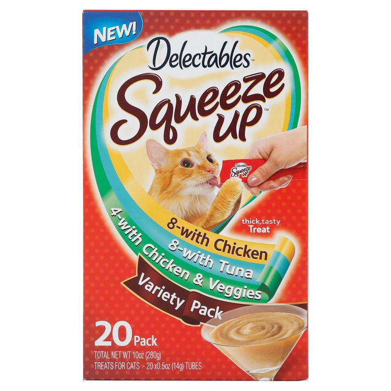 Delectables Squeeze Up Treats for Cats Variety Pack, 0.5 oz, 20 count
