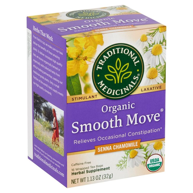 Traditional Medicinals Smooth Move Organic Senna Chamomile Herbal Supplement, 16 count, 1.13 oz