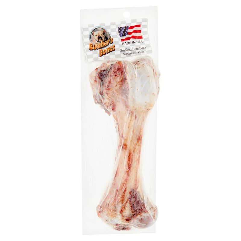 Butcher's Bones Hickory Smoked &amp; Fully Cooked Ham Bone Dog Chews