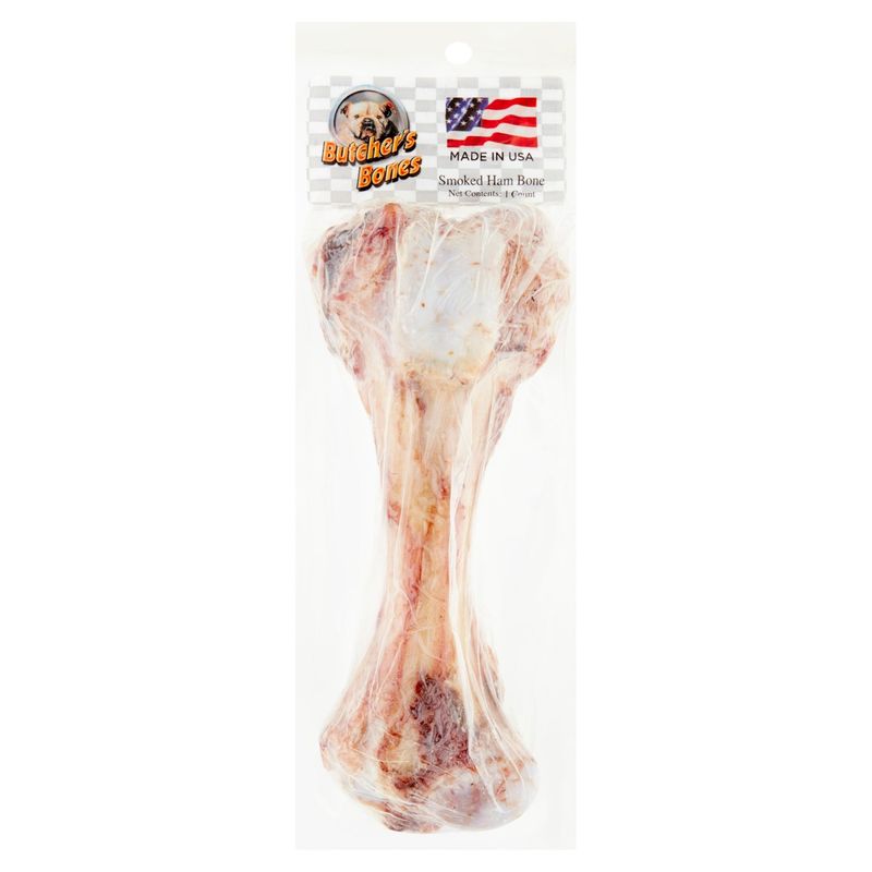 Butcher's Bones Hickory Smoked &amp; Fully Cooked Ham Bone Dog Chews