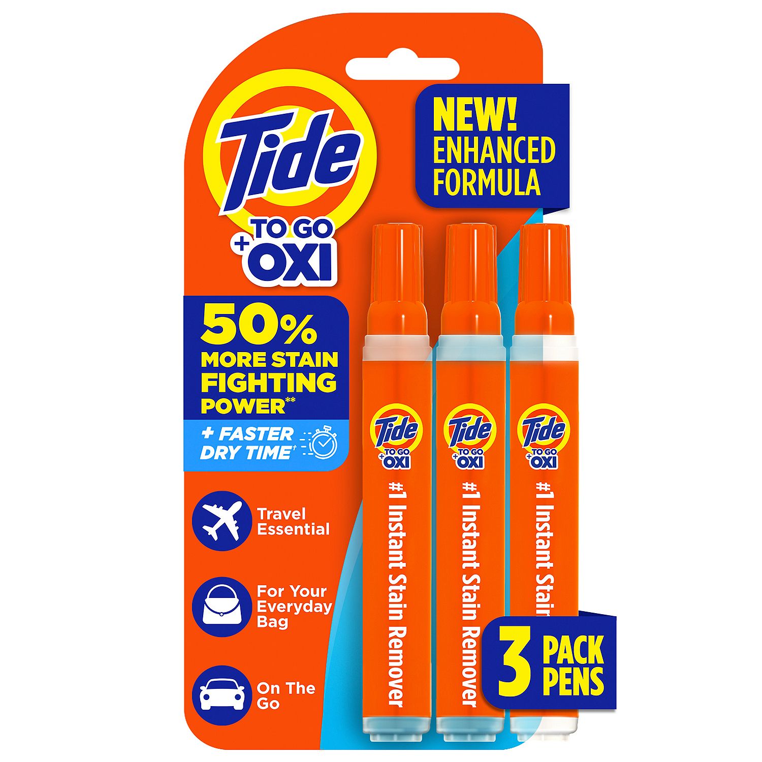 Tide To Go + Oxi Instant Stain Remover, 0.33 fl oz, 3 count