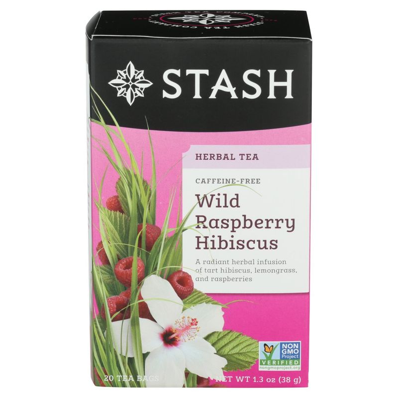 STASH Wild Raspberry Hibiscus Herbal Tea Bags, 20 count, 1.3 oz